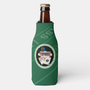 Las Vegas Zeichen und zwei Könige Poker Chip Flaschenkühler