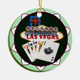 Las Vegas Zeichen und zwei Könige Poker Chip Keramikornament