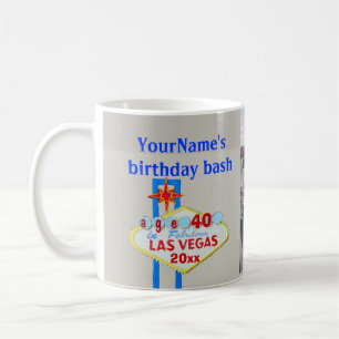 Las- Vegasgeburtstags-Party-personalisiertes Kaffeetasse