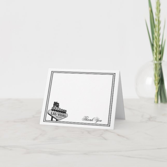 Las- VegasHochzeit in Urlaubsort danken Ihnen Dankeskarte (Vorderseite)