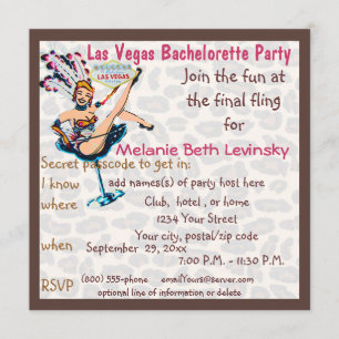 Las- Vegasleopard-Pelz-Junggeselinnen-Abschied Einladung