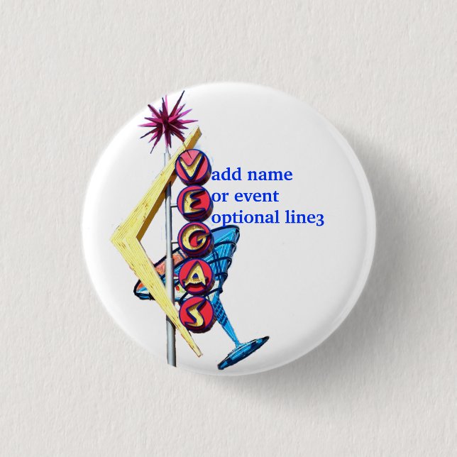 Las- VegasParty Identifikations-Abzeichen-Vintages Button (Vorderseite)