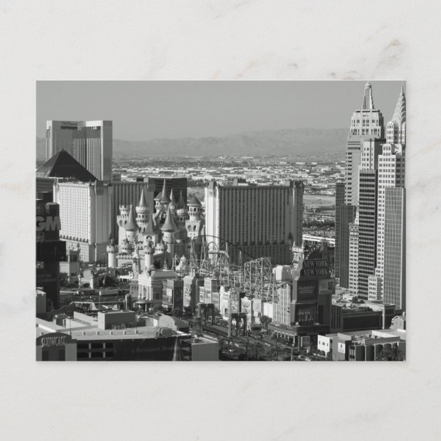 Las Vegasschwarzweiss-Foto Postkarte (Vorderseite)