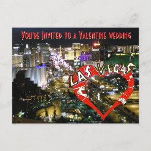 Las Vegasvalentine-Hochzeits-Foto-Mitteilung Einladungspostkarte