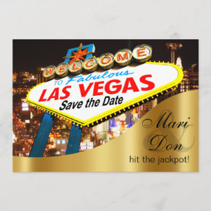 Las- Vegaszeichen, das Save the Date Wedding ist