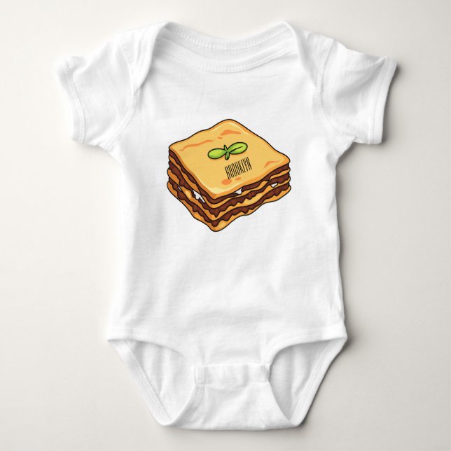 Lasagna Cartoon Illustration Baby Strampler (Vorderseite)