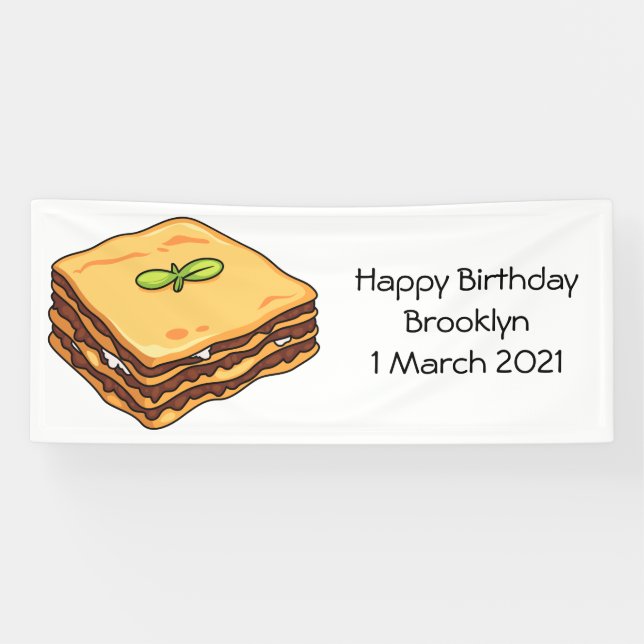 Lasagna Cartoon Illustration Banner (Horizontal)
