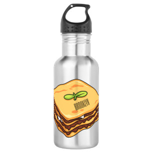 Lasagna Cartoon Illustration Edelstahlflasche