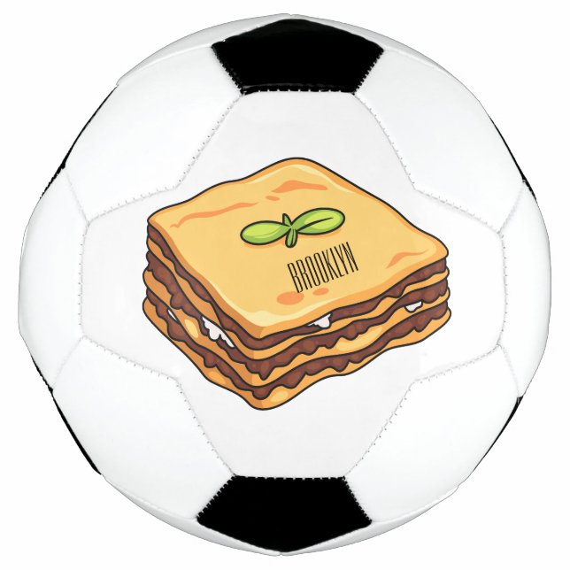 Lasagna Cartoon Illustration Fußball (Vorderseite)