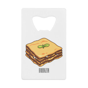 Lasagna Cartoon Illustration Geldbeutel Flaschenöffner