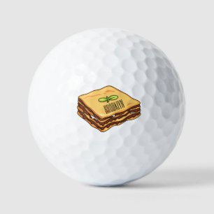 Lasagna Cartoon Illustration Golfball