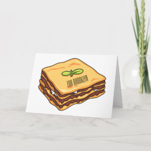 Lasagna Cartoon Illustration Karte