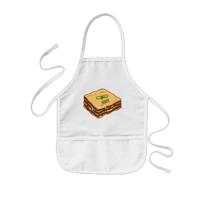 Lasagna Cartoon Illustration Kinderschürze (Vorne)