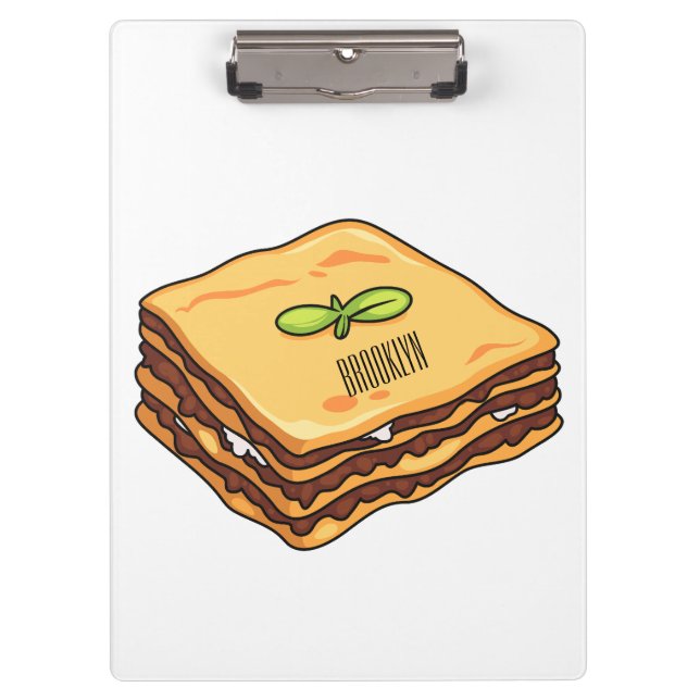 Lasagna Cartoon Illustration Klemmbrett (Vorderseite)