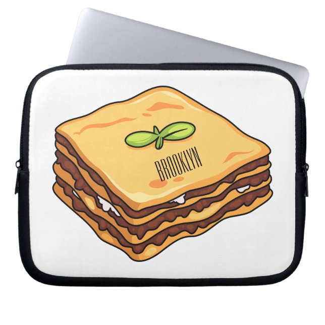 Lasagna Cartoon Illustration Laptopschutzhülle (Vorderseite)