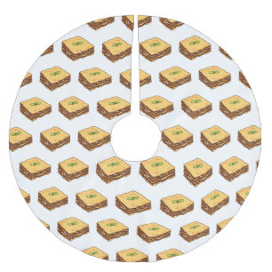 Lasagna Cartoon Illustration Polyester Weihnachtsbaumdecke