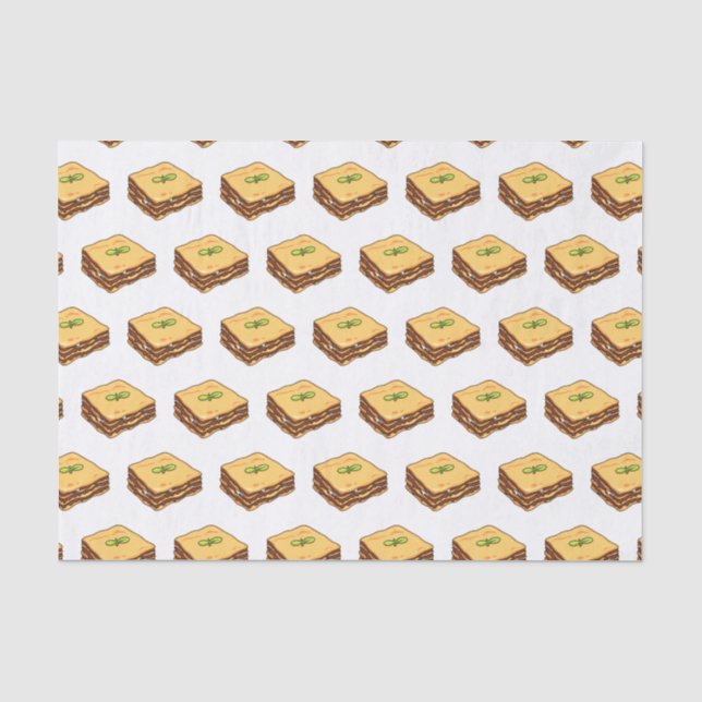 Lasagna Cartoon Illustration Seidenpapier (Vorderseite)