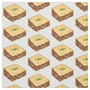 Lasagna Cartoon Illustration Stoff