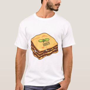 Lasagna Cartoon Illustration T-Shirt