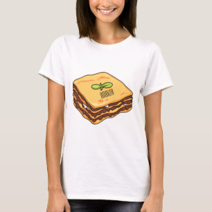 Lasagna Cartoon Illustration T-Shirt
