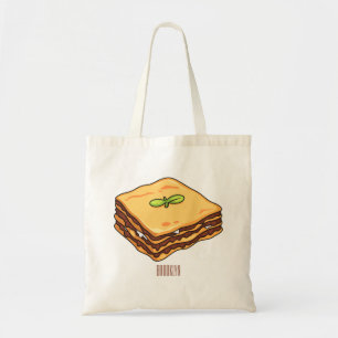 Lasagna Cartoon Illustration Tragetasche
