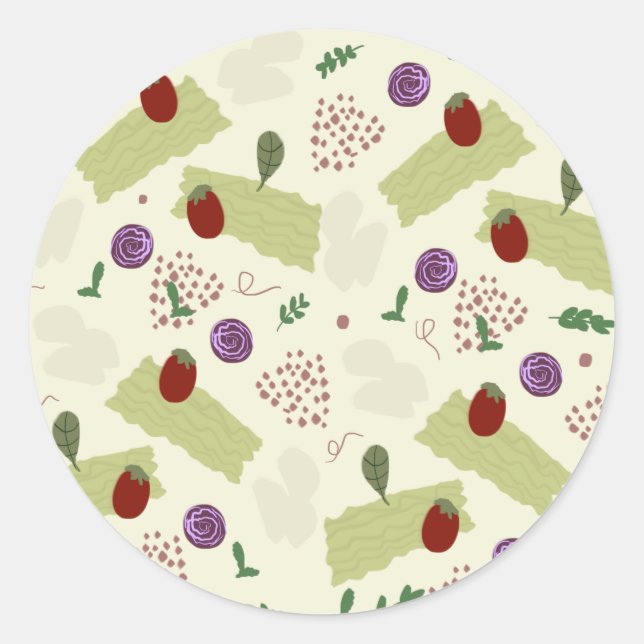 Lasagna Soup Pizza Restaurant Käse Spaghetti Runder Aufkleber (Vorderseite)