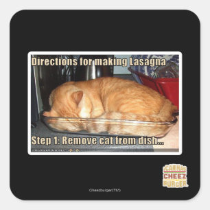 Lasagne Quadratischer Aufkleber