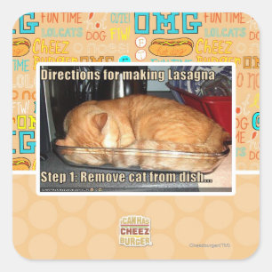 Lasagne Quadratischer Aufkleber