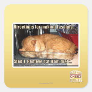 Lasagne Quadratischer Aufkleber