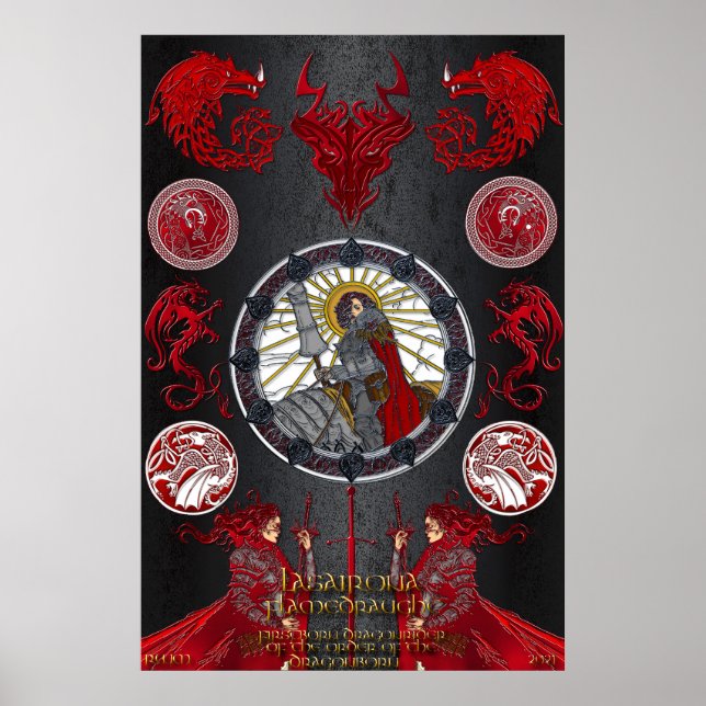 Lasairona Flamedraught Firstborn Dragonrider Poster (Vorne)