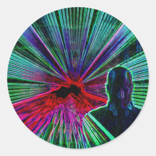 Laser auf DJ-Aufkleber Runder Aufkleber