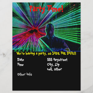 Laser auf DJ Party Flyer