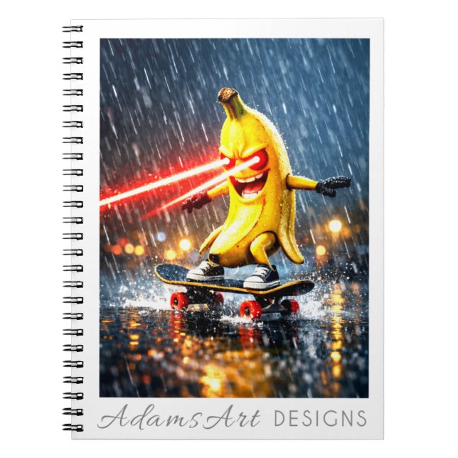 Laser Banana Skateboard Rebel Notizblock (Vorderseite)