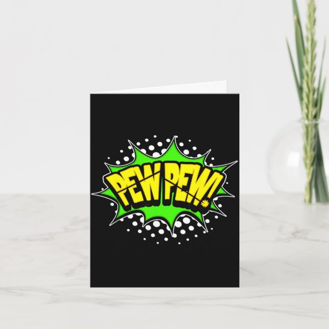 Laser-Blaster pew-pew! Action-Wort-Comicbuch Karte (Vorderseite)