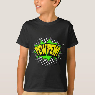 Laser-Blaster pew-pew! Action-Wort-Comicbuch T-Shirt