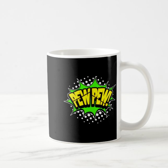 Laser-Blaster pew-pew! Aktionswort Comicbuch Kaffeetasse (Rechts)