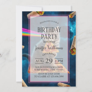 Laser Cat Pizza Party Einladung