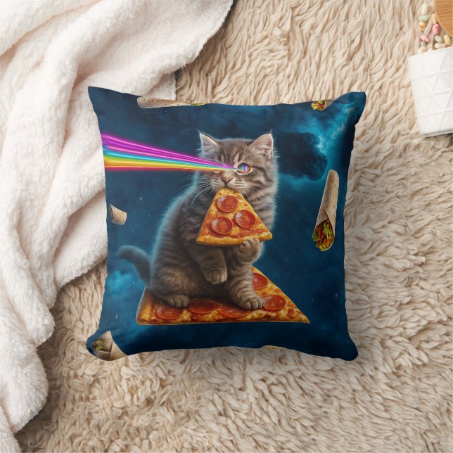 Laser Cat Pizza Party Kissen (Decke)