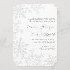 Laser-Cut Schneeflocken Eleganter Winter Hochzeit Einladung