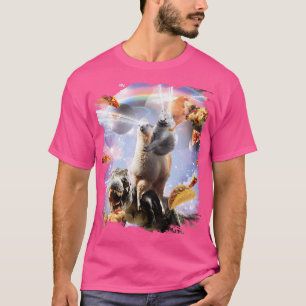 Laser Eyes Space Chicken Cat Llama Dinosaurier T-Shirt