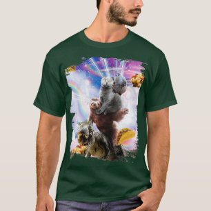Laser Eyes Space Guinea Pig Cat Sloth Dinosaurier T-Shirt
