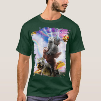 Laser Eyes Space Guinea Pig Cat Sloth Dinosaurier T-Shirt