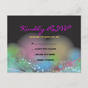 LASER GLOW in der DARK Bar Bat Mitzvah Reply Card RSVP Karte