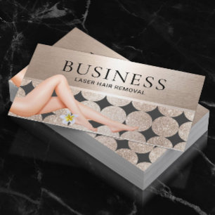 Laser Haarentfernung Hautpflege Moderner Goldsalon Visitenkarte