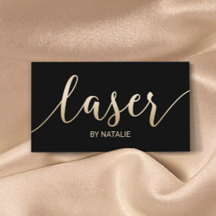 Laser Hair Removal Esthetician Gold Typography Visitenkarte