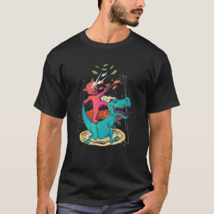 Laser Katze Dinosaurier Pizza Tacos Regenbogen Foo T-Shirt