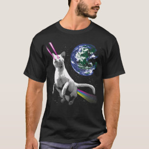 Laser-Katze im Weltraum - Katzenastronaut vor dem  T-Shirt
