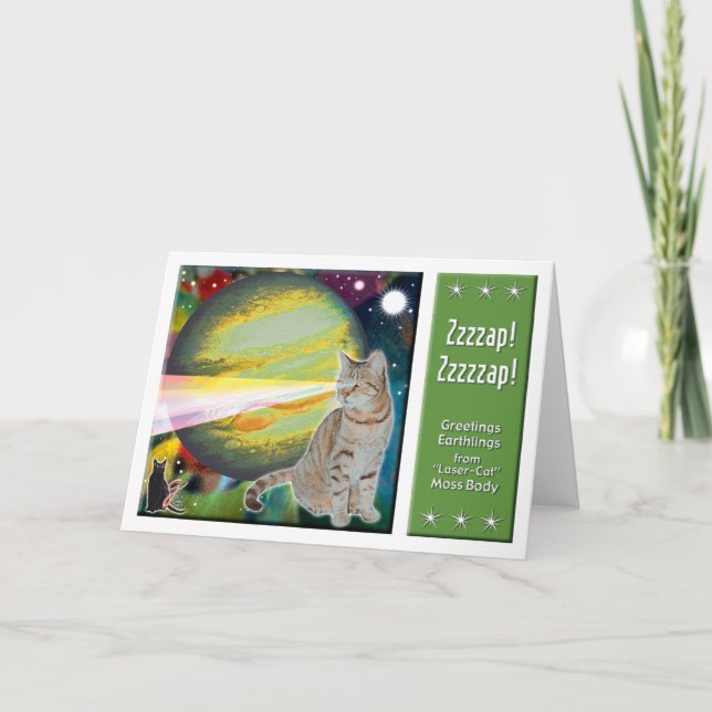 Laser-Katze Mossbody Karte (Vorderseite)
