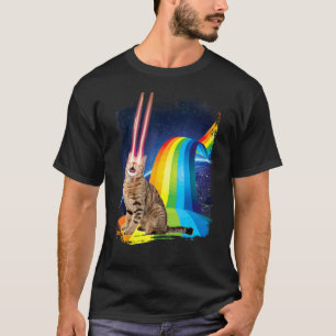 Laser-Katze-Regenbogen-T-Shirt, Sci-Fi Weltraum, G T-Shirt