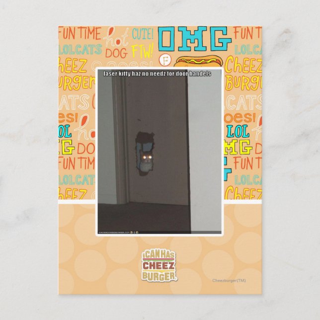 Laser Kitty Postkarte (Vorderseite)